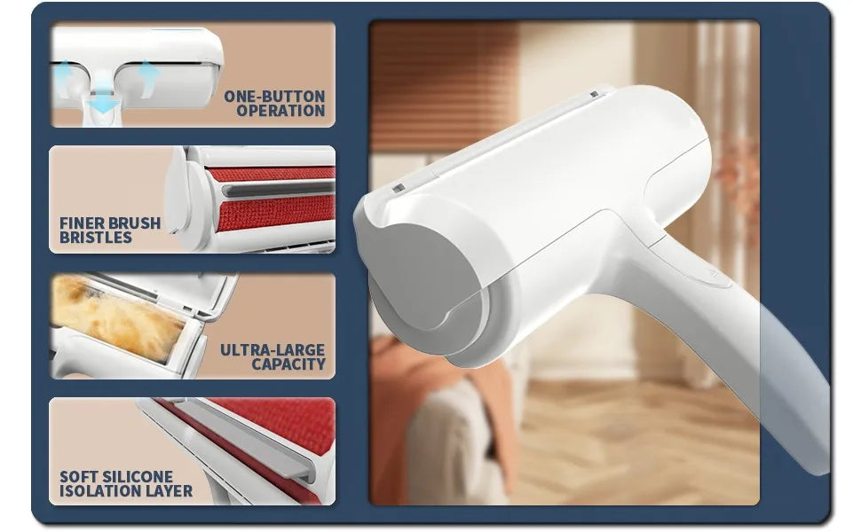 🐾 FurSweep Roller  Self-Cleaning Pet Hair Remover for Furniture & More