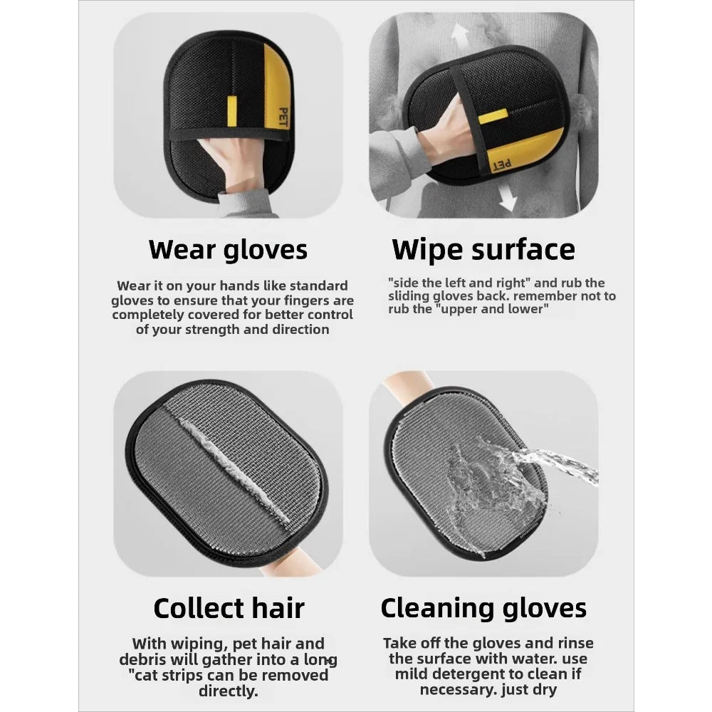 Pet Hair Buster Gloves – Groom & Clean in One!