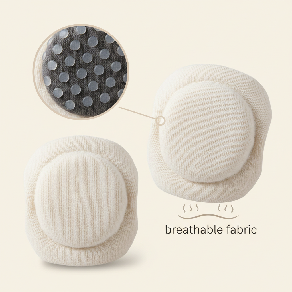 Daliona baby safety knee pads showing soft, padded knee protection for crawling infants in a neutral setting.