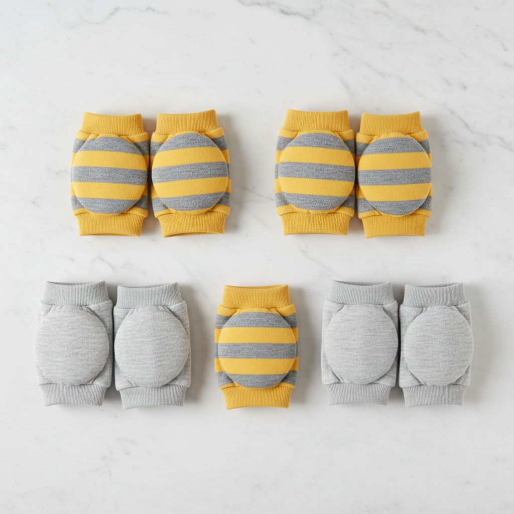 Daliona baby safety knee pads with soft padding and adjustable straps, designed for comfort and protection during crawling.