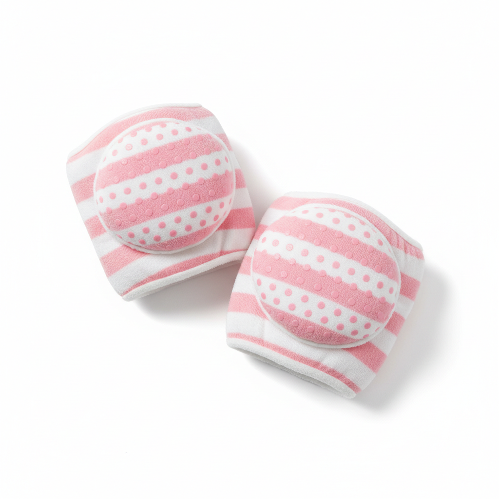 Daliona baby safety knee pads with soft padding, designed for comfort and protection during crawling on a baby’s knees.
